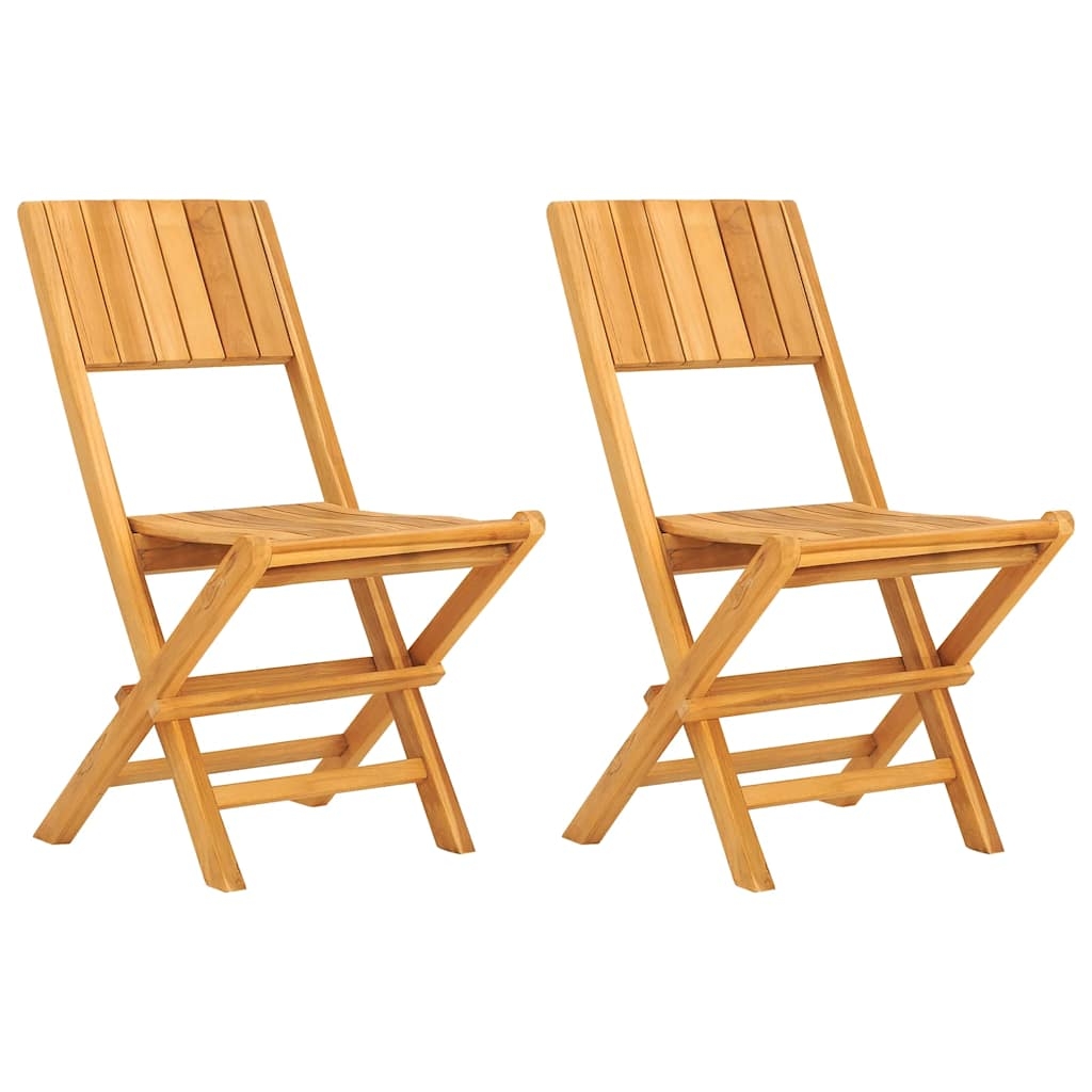 vidaXL Hopfällbara trädgårdsstolar 2 st 47x61x90 cm massiv teak