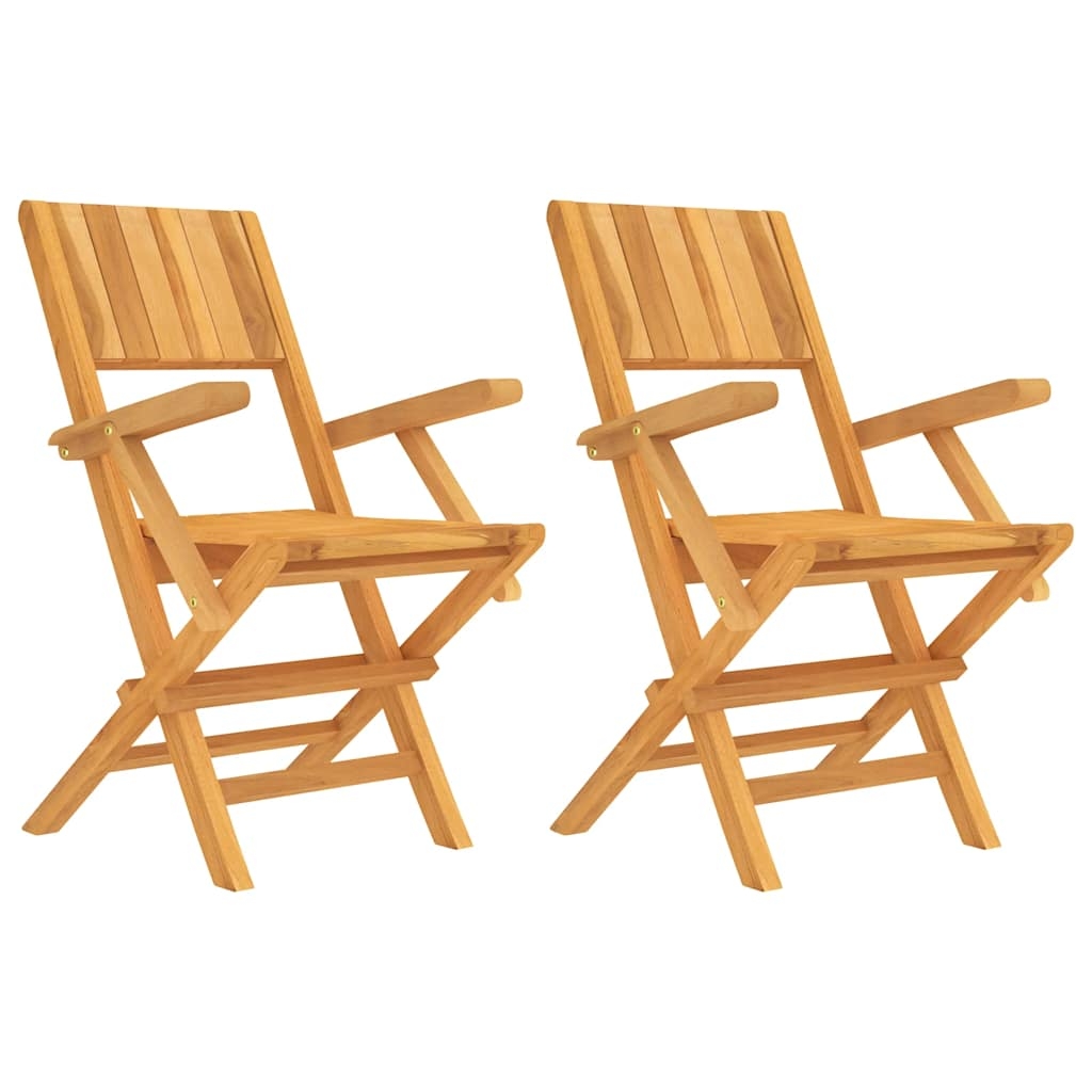 vidaXL Hopfällbara trädgårdsstolar 2 st 55x61x90 cm massiv teak