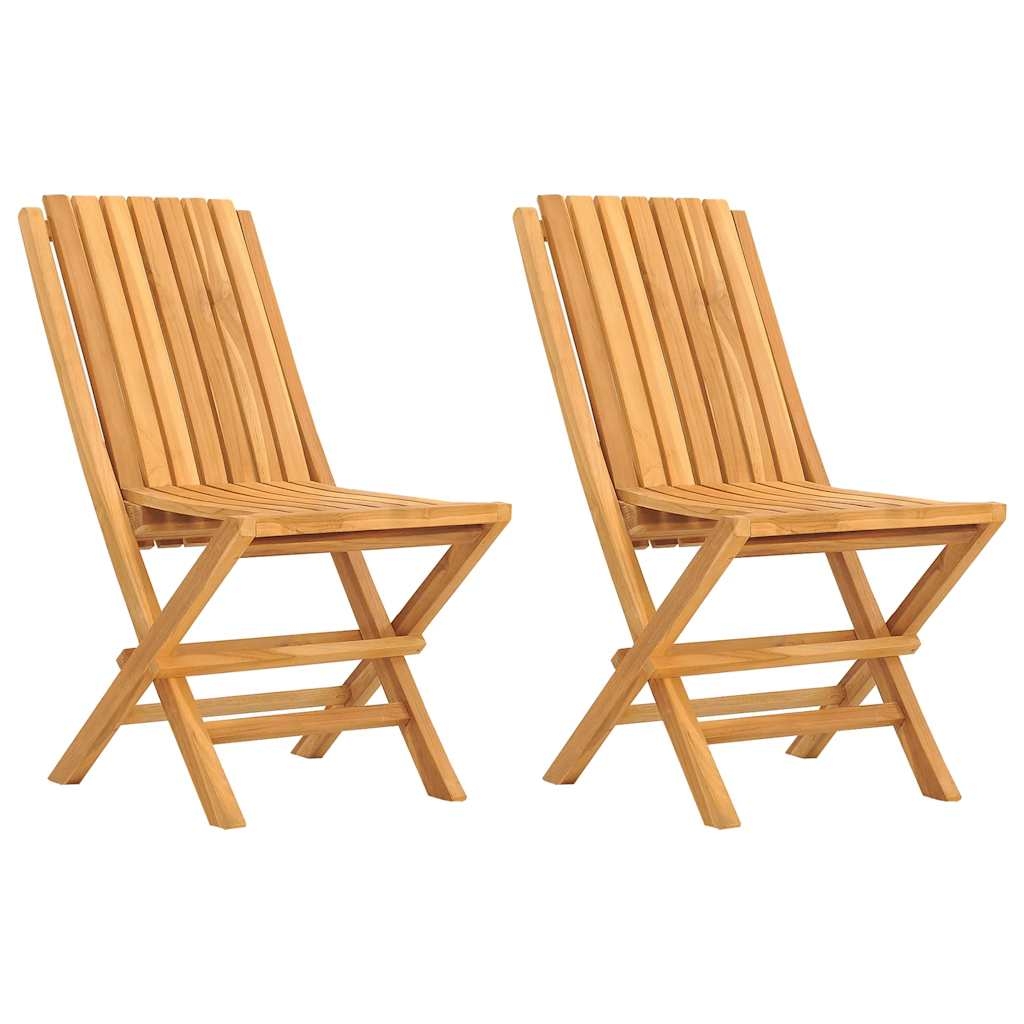 vidaXL Hopfällbara trädgårdsstolar 2 st 47x47x89 cm massiv teak