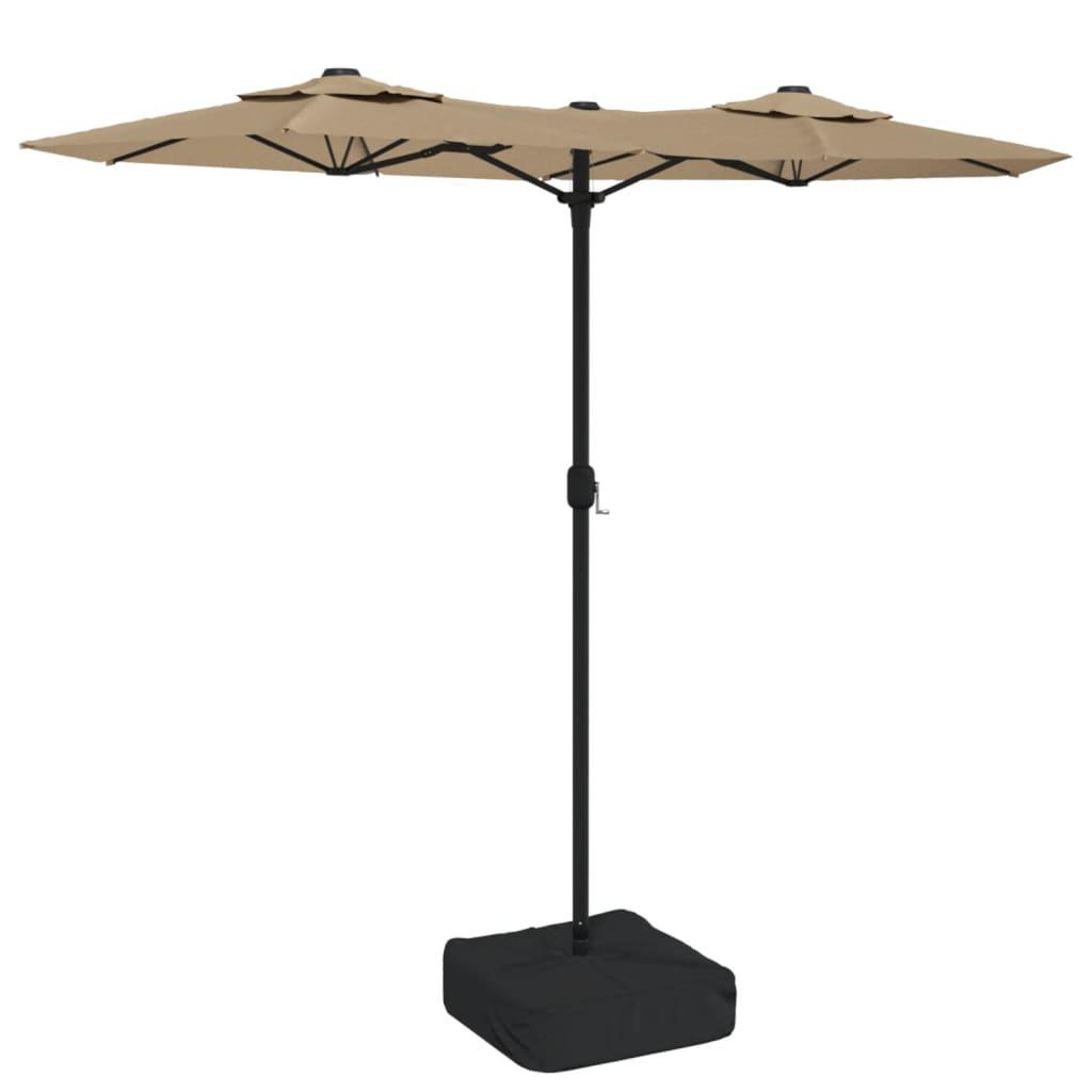 vidaXL Parasoll dubbelt taupe 316x240 cm
