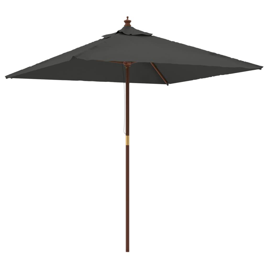 vidaXL Parasoll med trästång 198x198x231 cm