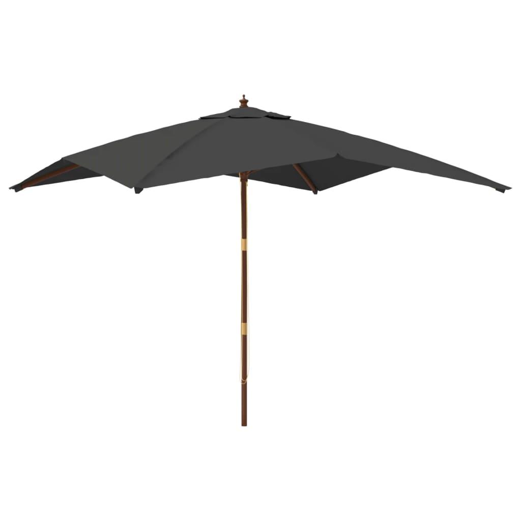 vidaXL Parasoll med trästång 300x300x273 cm