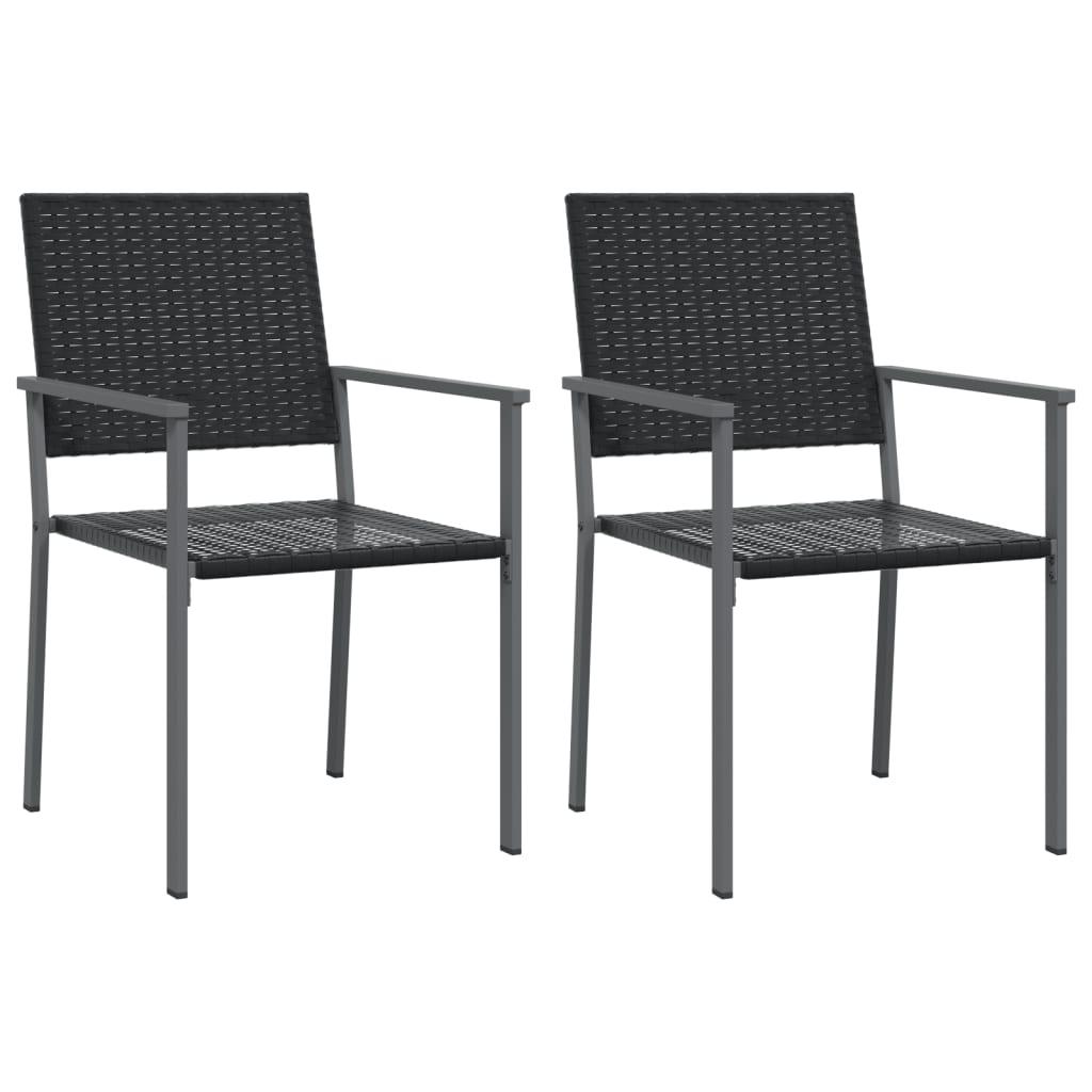 vidaXL Trädgårdsstolar 2 st svart 54x62,5x89 cm konstrotting