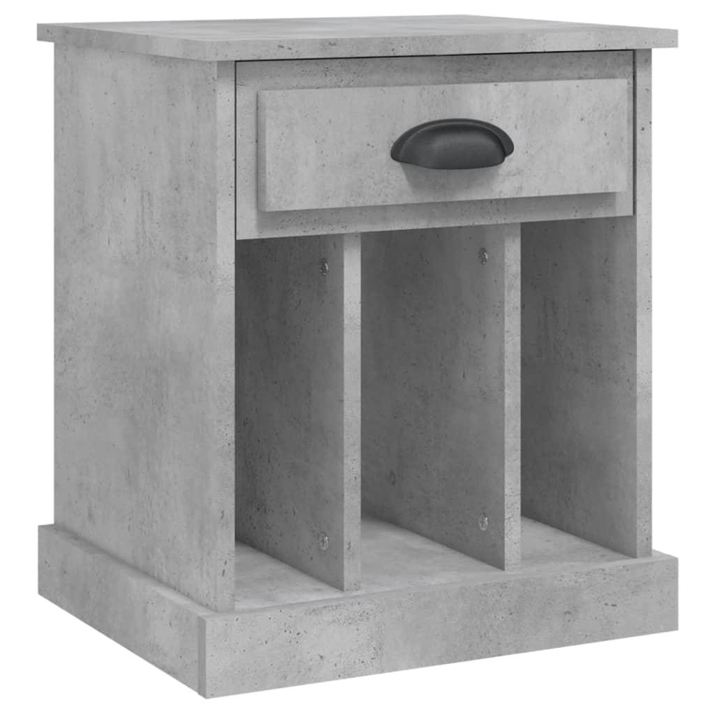 vidaXL Sängbord betonggrå 43x36x50 cm