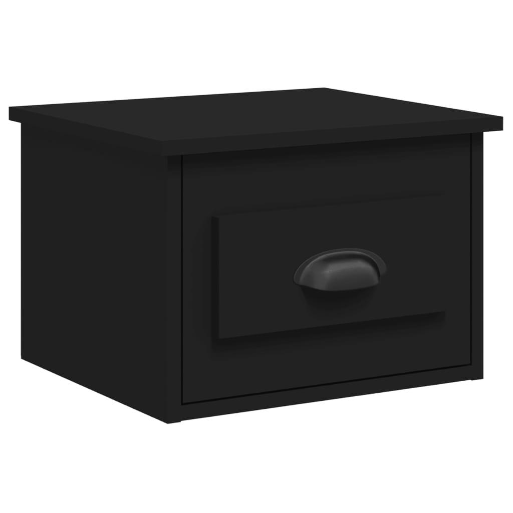 vidaXL Väggmonterade sängbord svart 41,5x36x28 cm