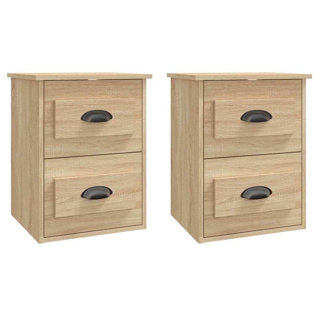 vidaXL Väggmonterade sängbord 2 st sonoma-ek 41,5x36x53cm