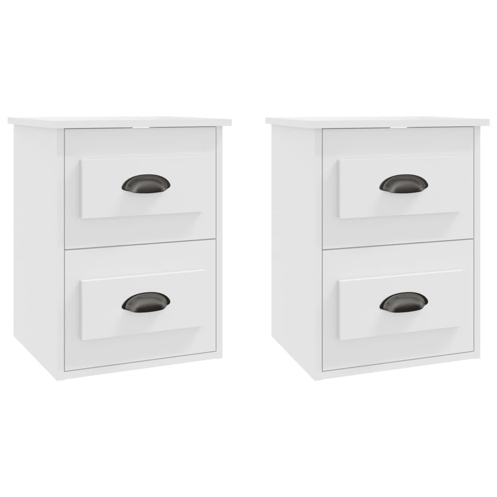 vidaXL Väggmonterade sängbord 2 st vit 41,5x36x53cm
