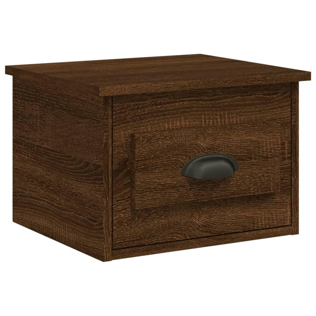 vidaXL Väggmonterade sängbord brun ek 41,5x36x28 cm