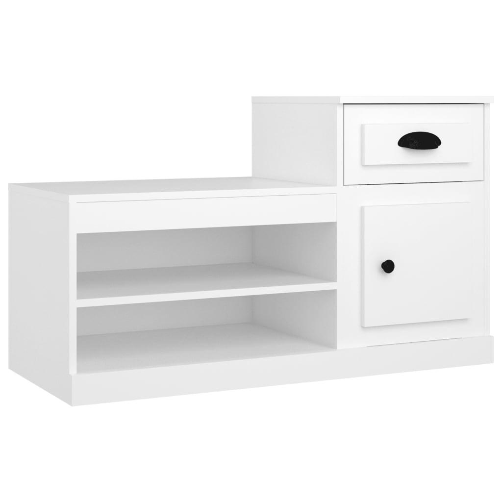 vidaXL Skoskåp vit 100x42x60 cm konstruerat trä