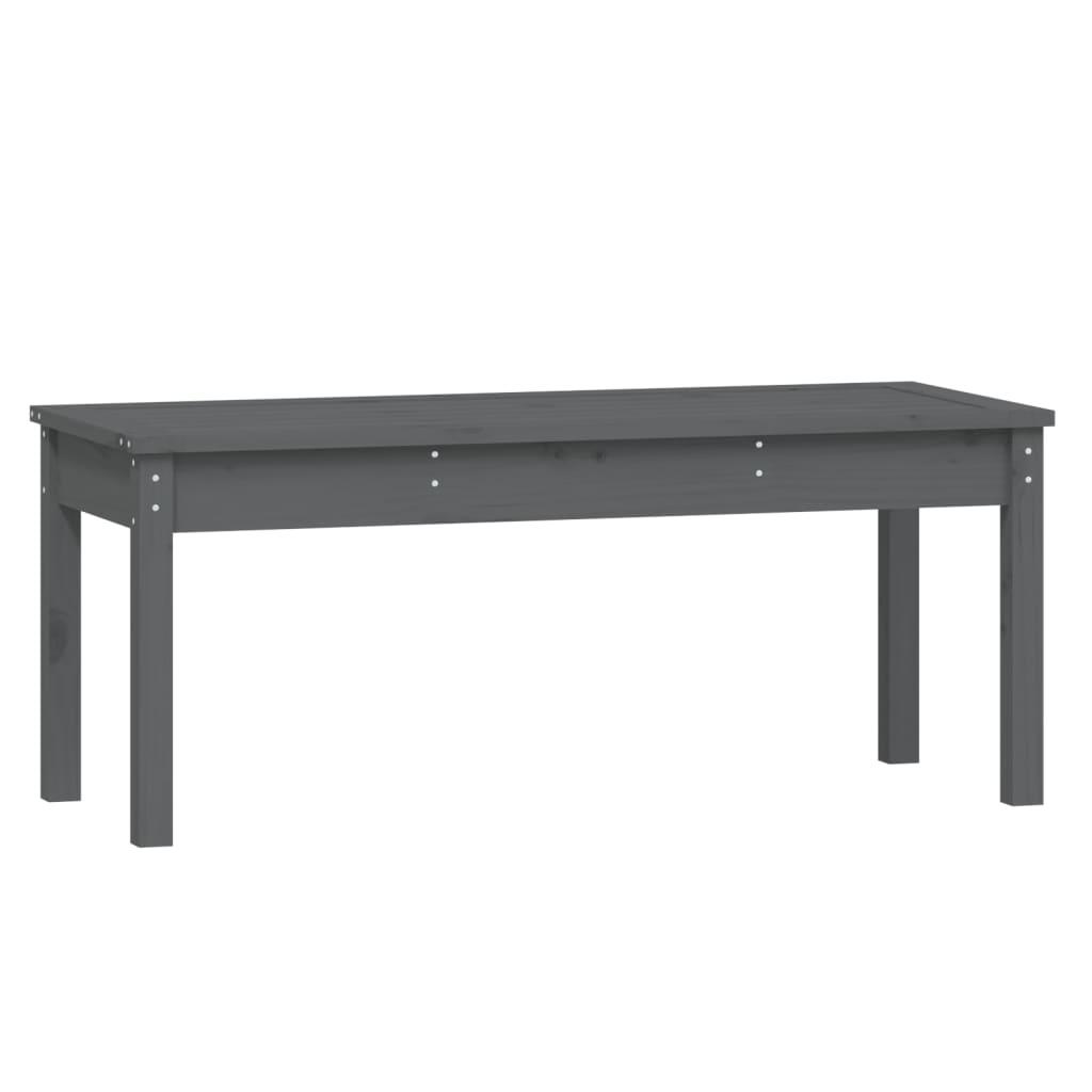vidaXL Trädgårdsbänk grå 109x44x45 cm massiv furu