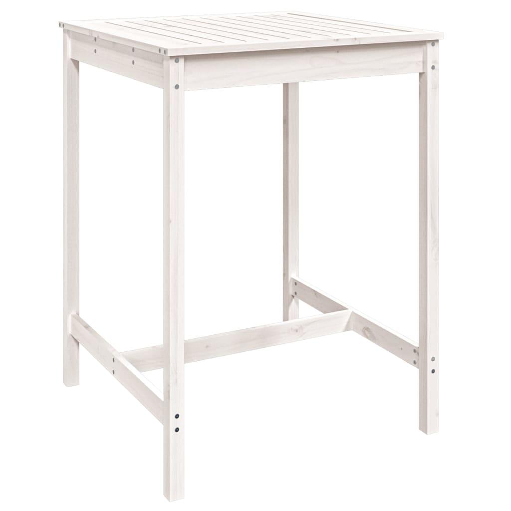 vidaXL Trädgårdsbord vit 82,5x82,5x110 cm massiv furu