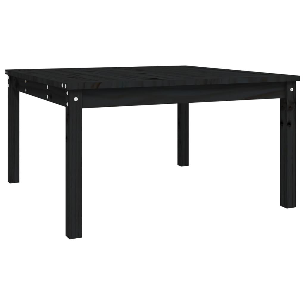 vidaXL Trädgårdsbord svart 82,5x82,5x45 cm massiv furu