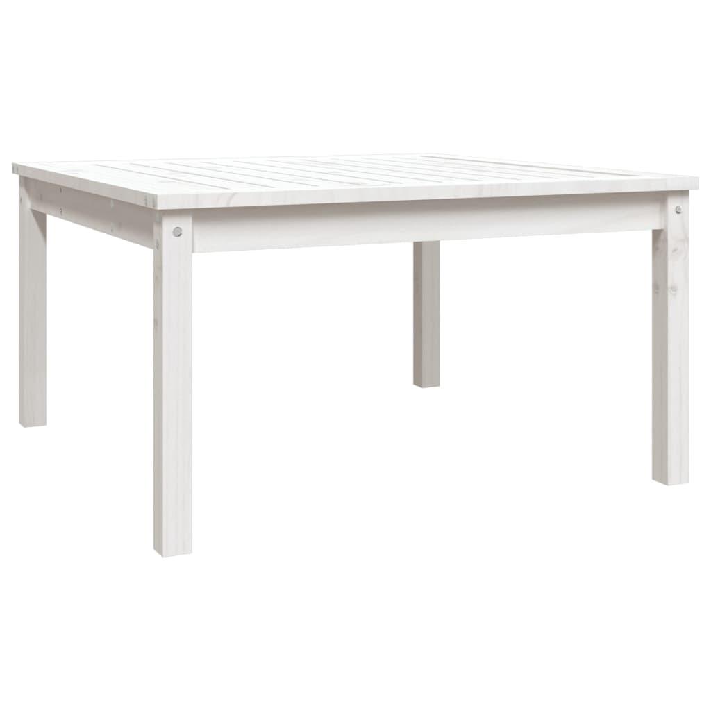 vidaXL Trädgårdsbord vit 82,5x82,5x45 cm massiv furu