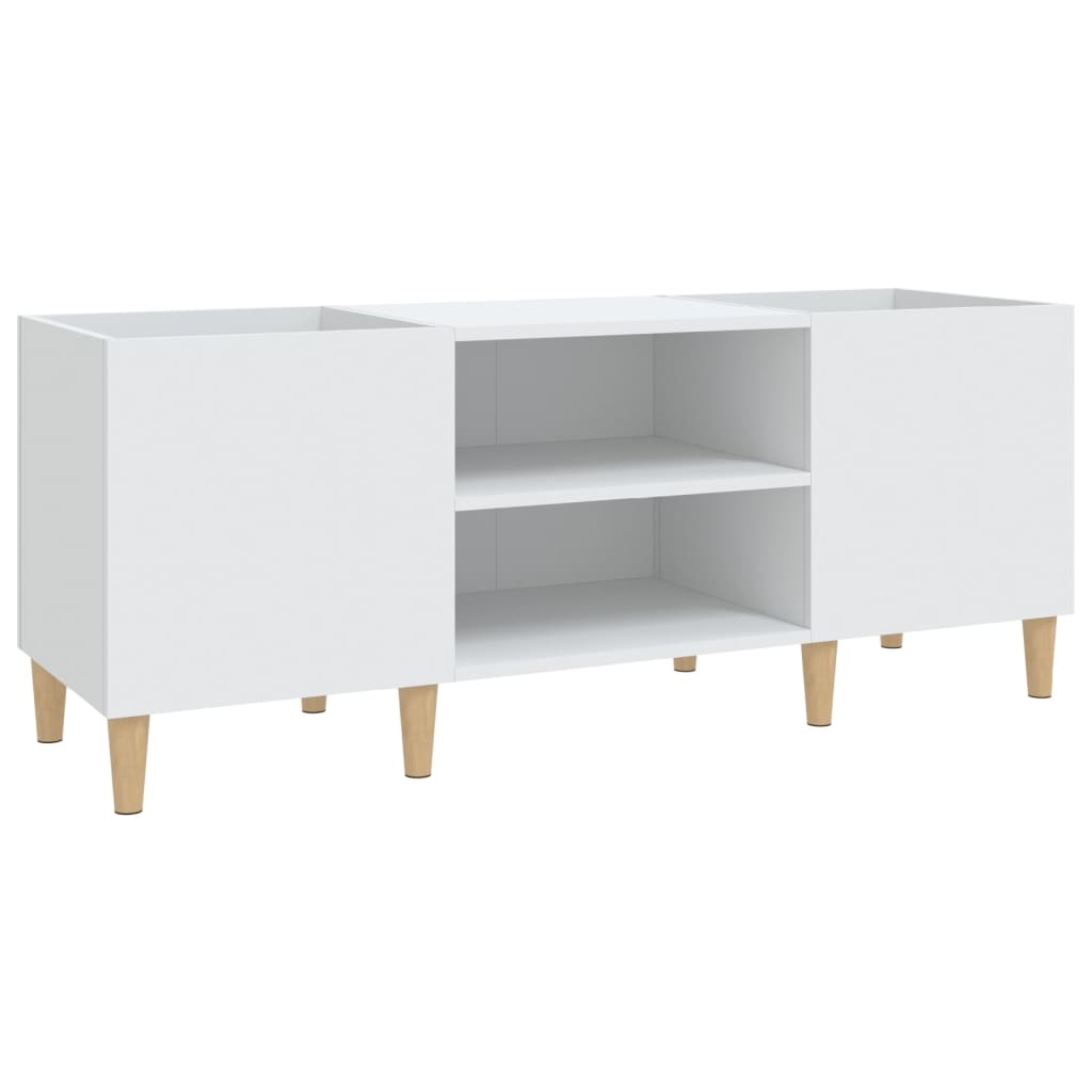 vidaXL Stereobänk vit 121x38x48 cm konstruerat trä