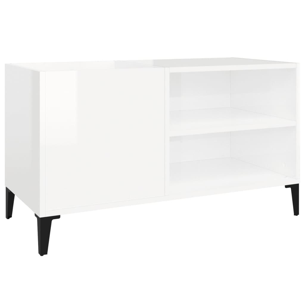 vidaXL Stereobänk vit högglans 84,5x38x48 cm konstruerat trä