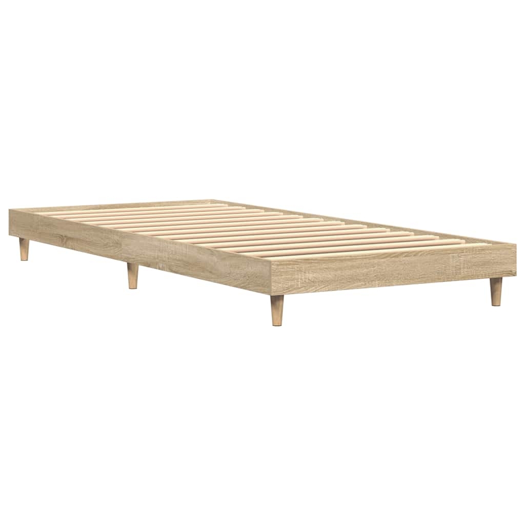 vidaXL Sängram utan madrass sonoma-ek 75x190 cm konstruerad trä