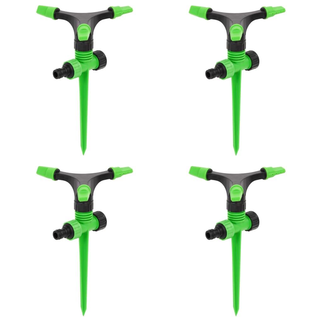 vidaXL Roterande sprinkler 4 st grön och svart 16x13,5x25,5 cm ABS&PP