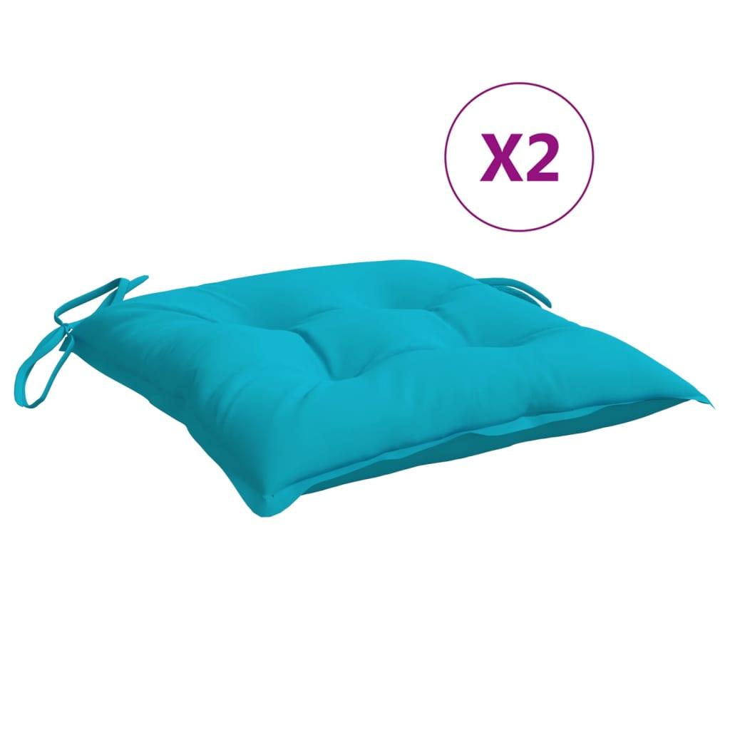 vidaXL Stolsdynor 2 st turkos 50x50x7 cm oxfordtyg