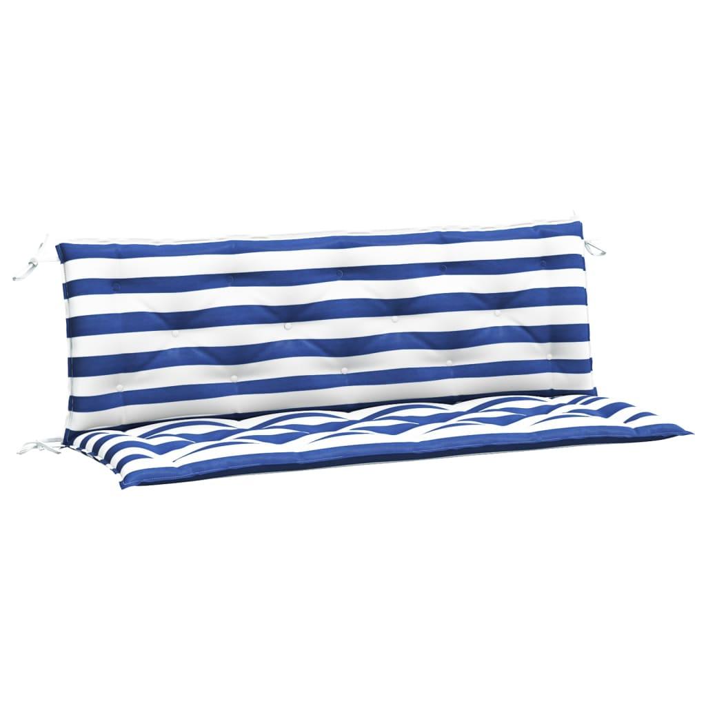 vidaXL Bänkdynor 2 st blå&vit randig 150x50x7 cm tyg