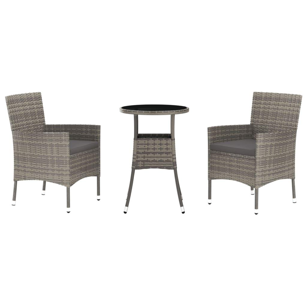 vidaXL Caféset med dynor 3 delar konstrotting