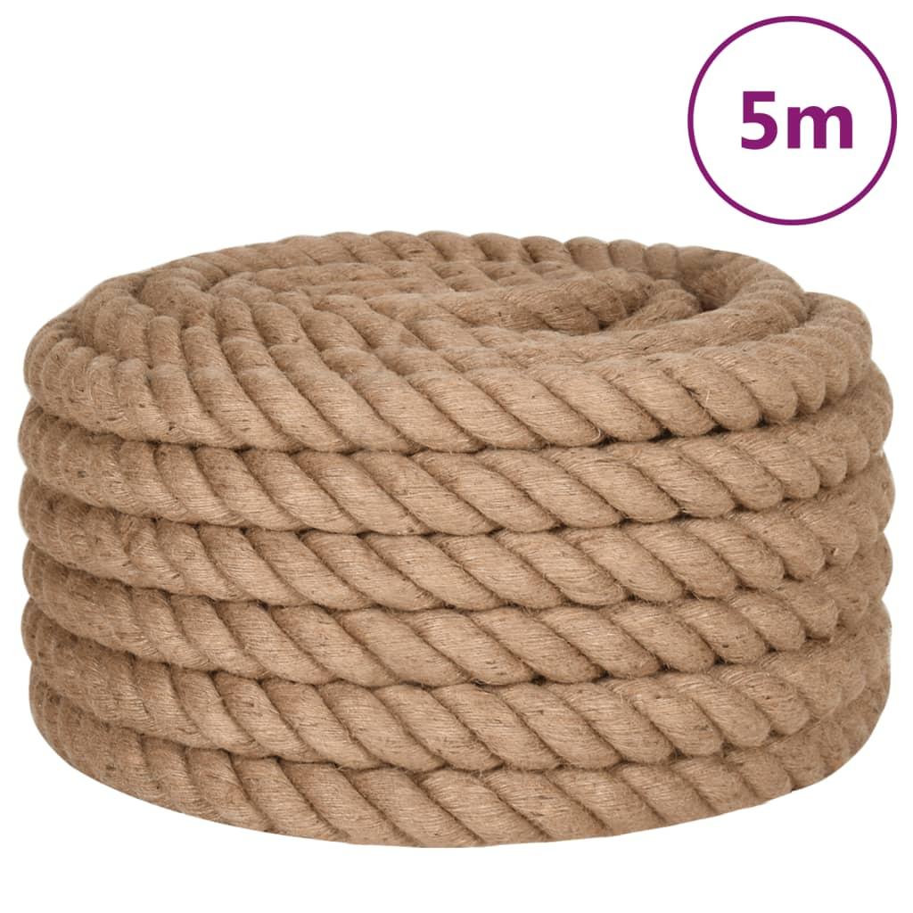 vidaXL Juterep 5 m långt 40 mm tjockt