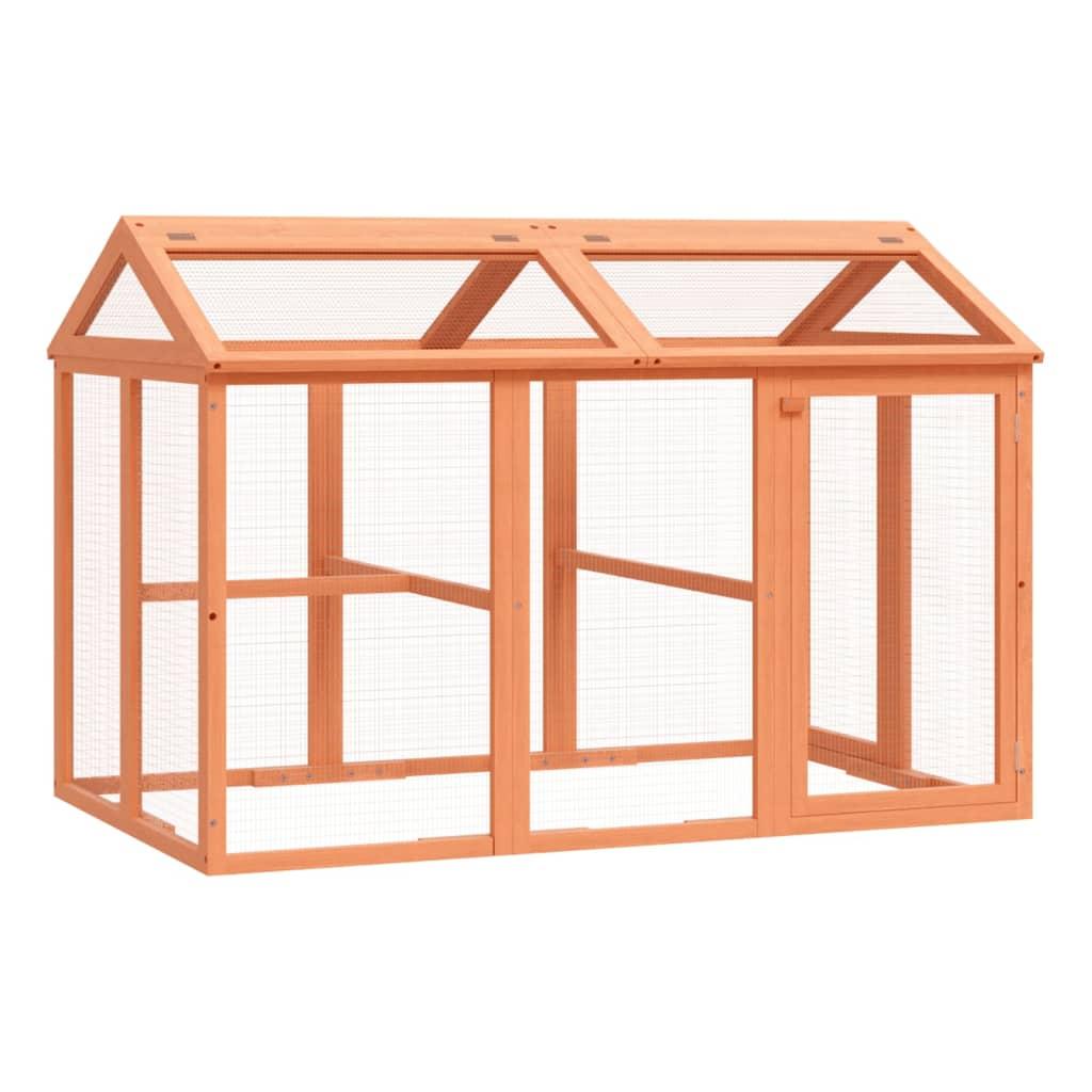 vidaXL Utomhusbur brun 141x94x104 cm massiv furu