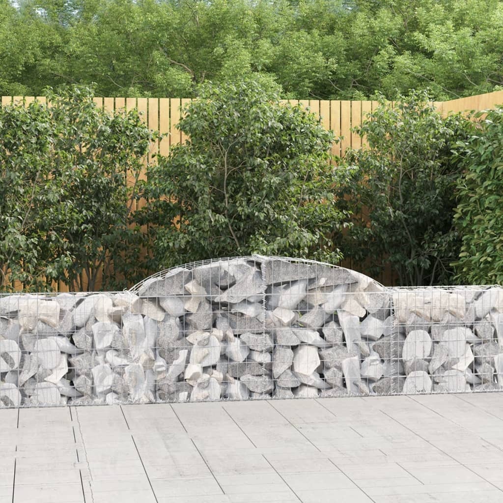vidaXL Gabioner bågformade 30 st 300x30x60/80 cm galvaniserat järn