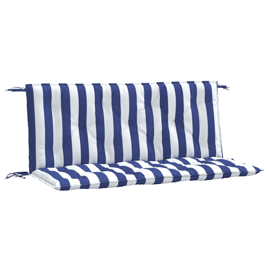 vidaXL Bänkdynor 2 st blå&vit randig 120x50x7 cm tyg