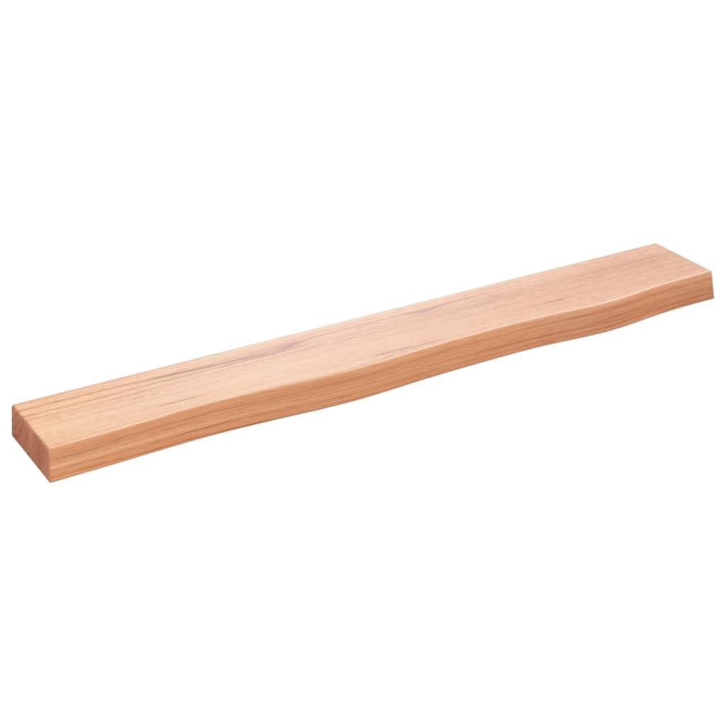 vidaXL Vägghylla ljusbrun 80x10x4 cm behandlad massiv ek