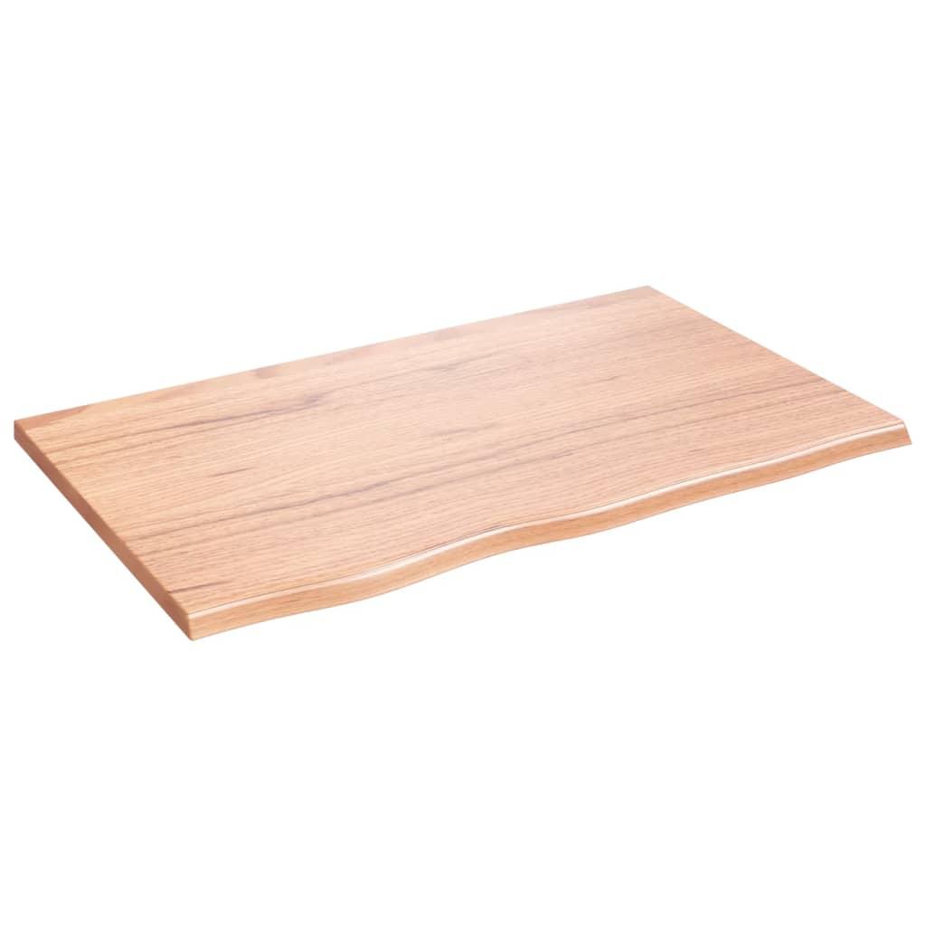 vidaXL Vägghylla ljusbrun 80x50x2 cm behandlad massiv ek