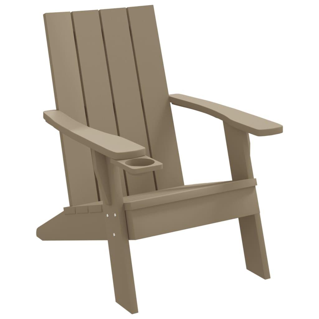 vidaXL Däckstol för trädgården ljusbrun 75x88,5x89,5cm polypropylen