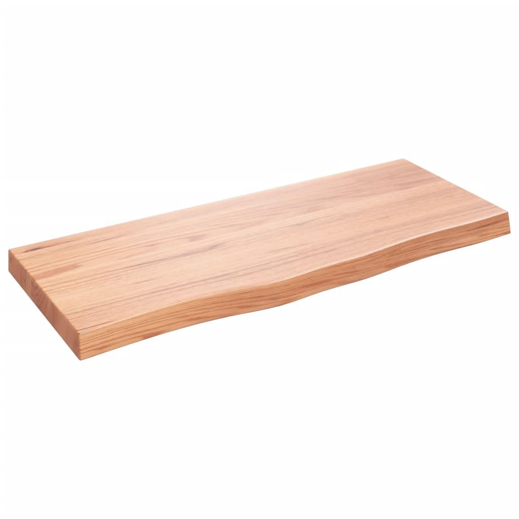 vidaXL Vägghylla ljusbrun 100x40x(2-6) cm behandlad massiv ek