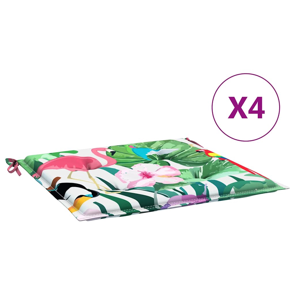 vidaXL Stolsdynor 4 st flerfärgad 40x40x3 cm tyg