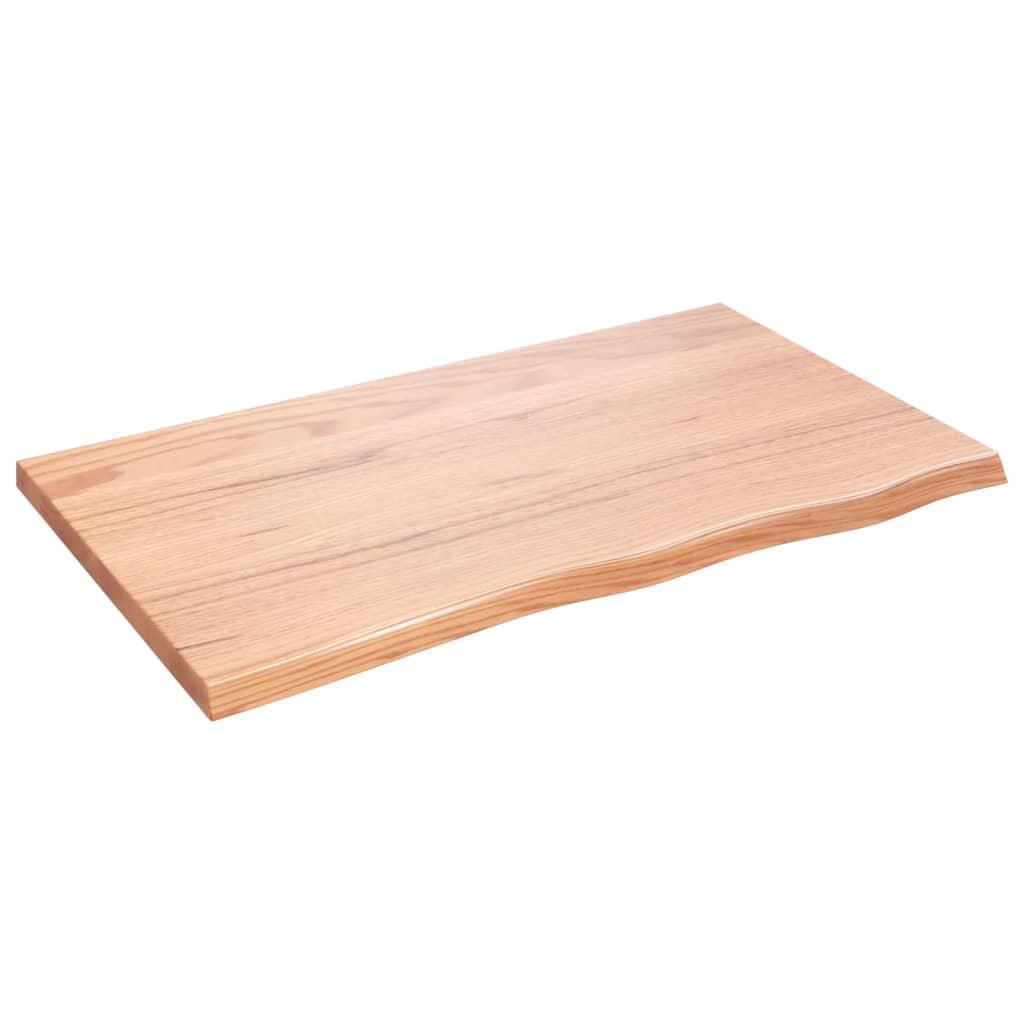 vidaXL Vägghylla ljusbrun 100x60x(2-4) cm behandlad massiv ek