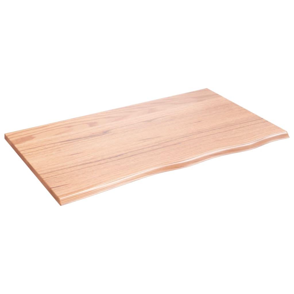 vidaXL Bordsskiva ljusbrun 100x60x2 cm behandlad massiv ek