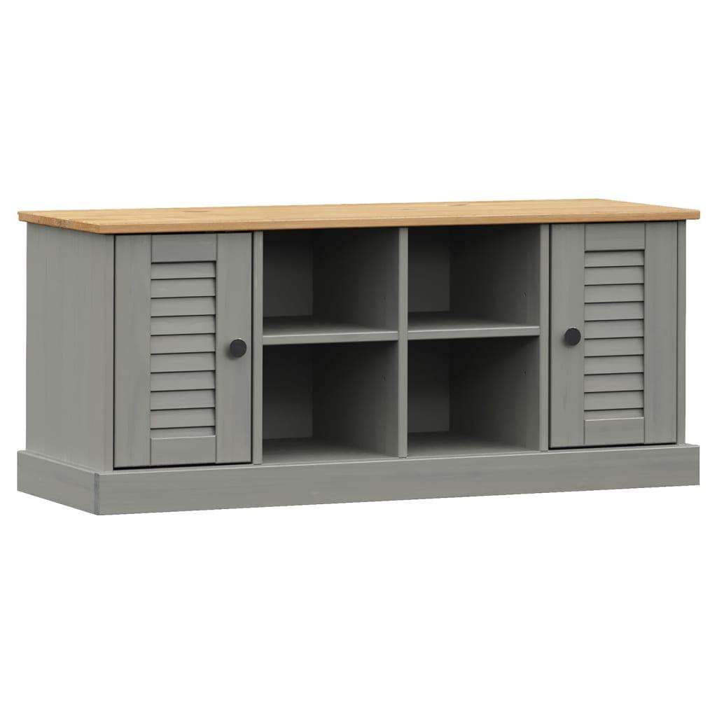 vidaXL Skobänk VIGO grå 106x35x45 cm massiv furu