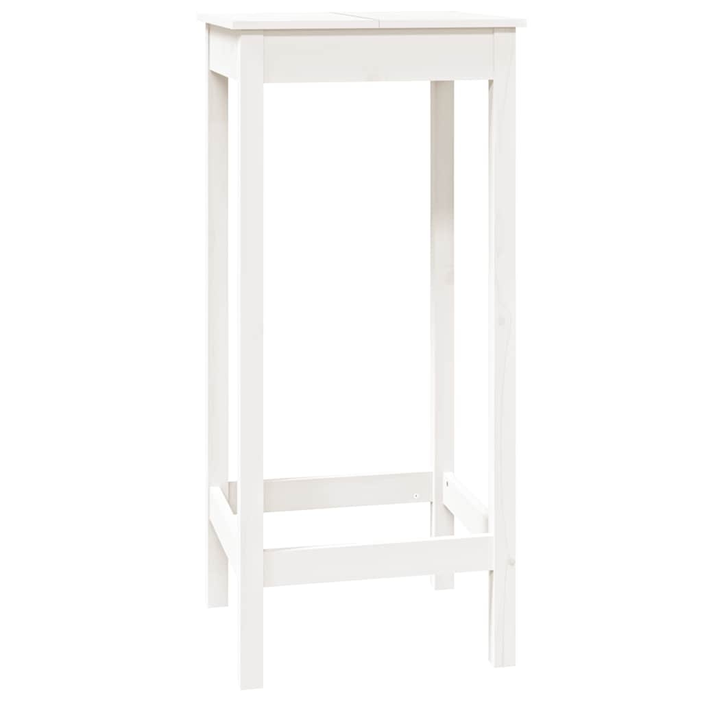 vidaXL Barbord hvit 50x50x110 cm heltre furu