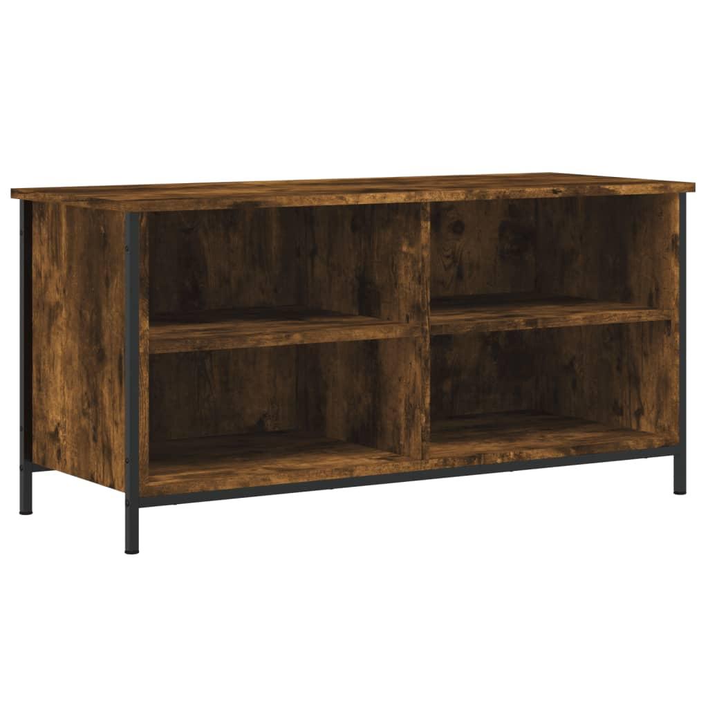 vidaXL Tv-bänk rökfärgad ek 100x40x50 cm konstruerat trä