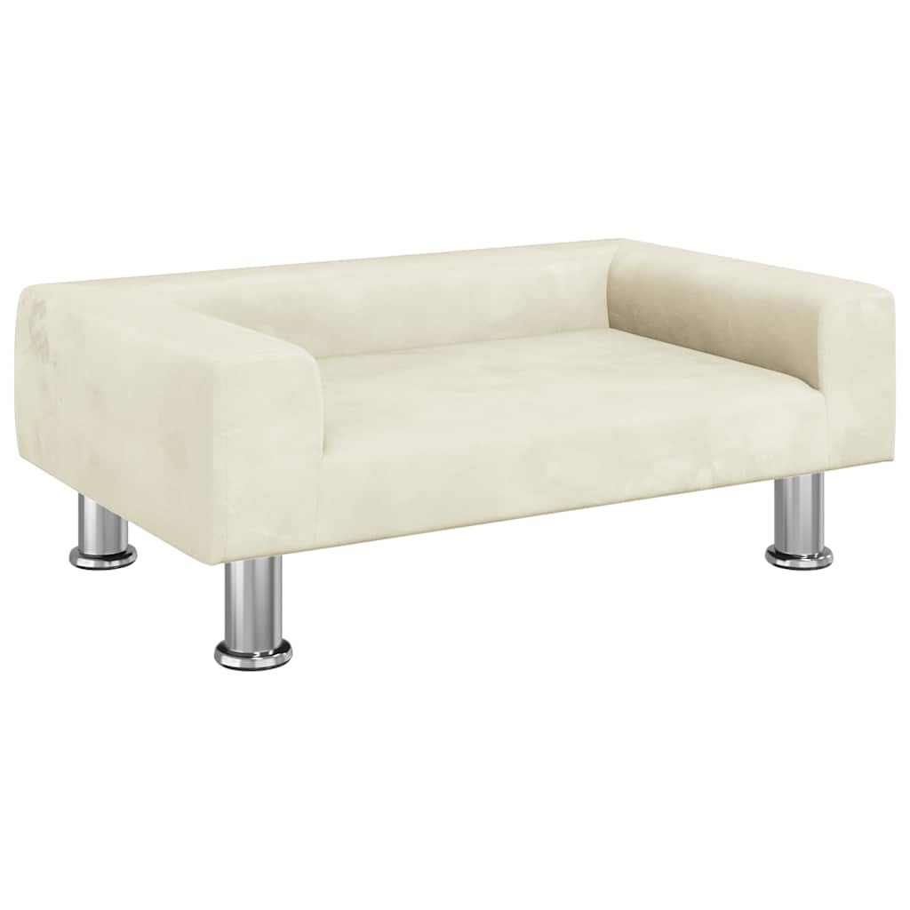 vidaXL Hundbädd gräddvit 70x45x26,5 cm sammet