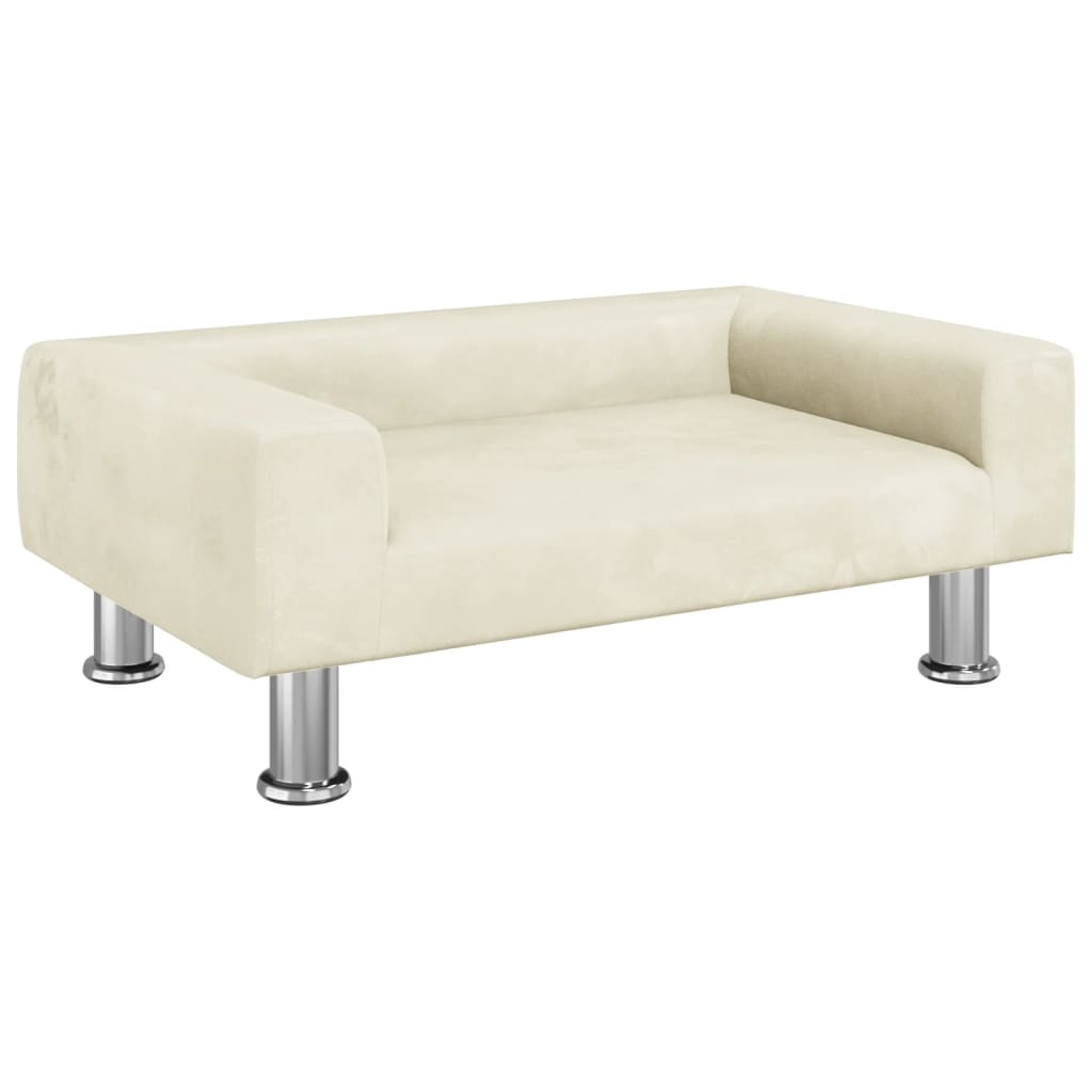 vidaXL Barnsoffa gräddvit 70x45x26,5 cm sammet