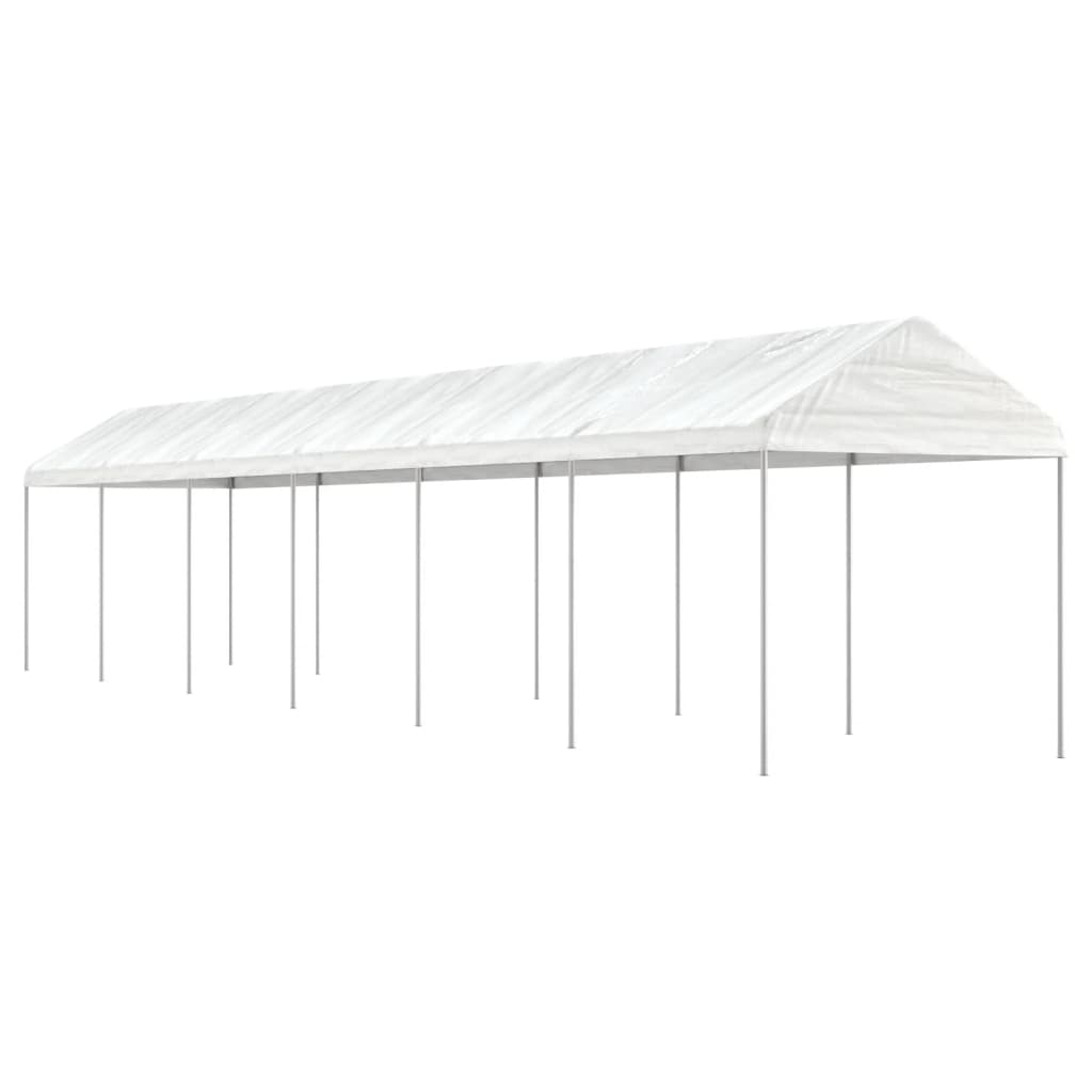 vidaXL Paviljong med tak vit 13,38x2,28x2,69 m polyeten