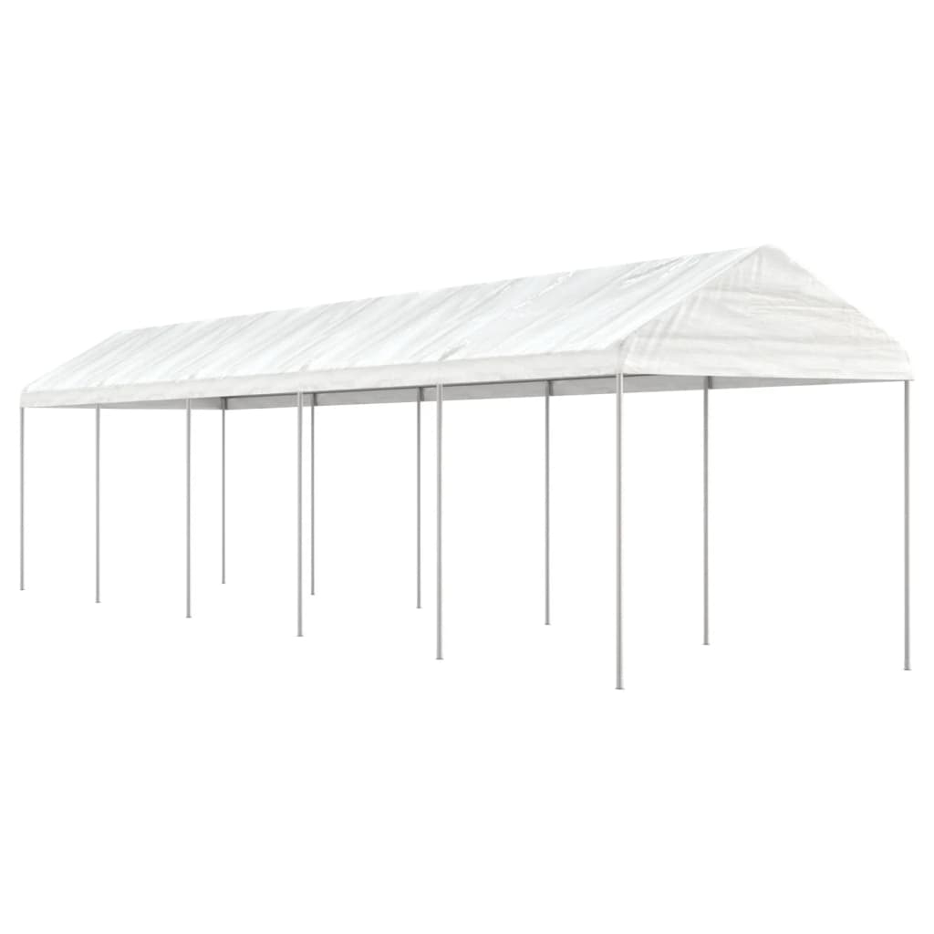 vidaXL Paviljong med tak vit 11,15x2,28x2,69 m polyeten