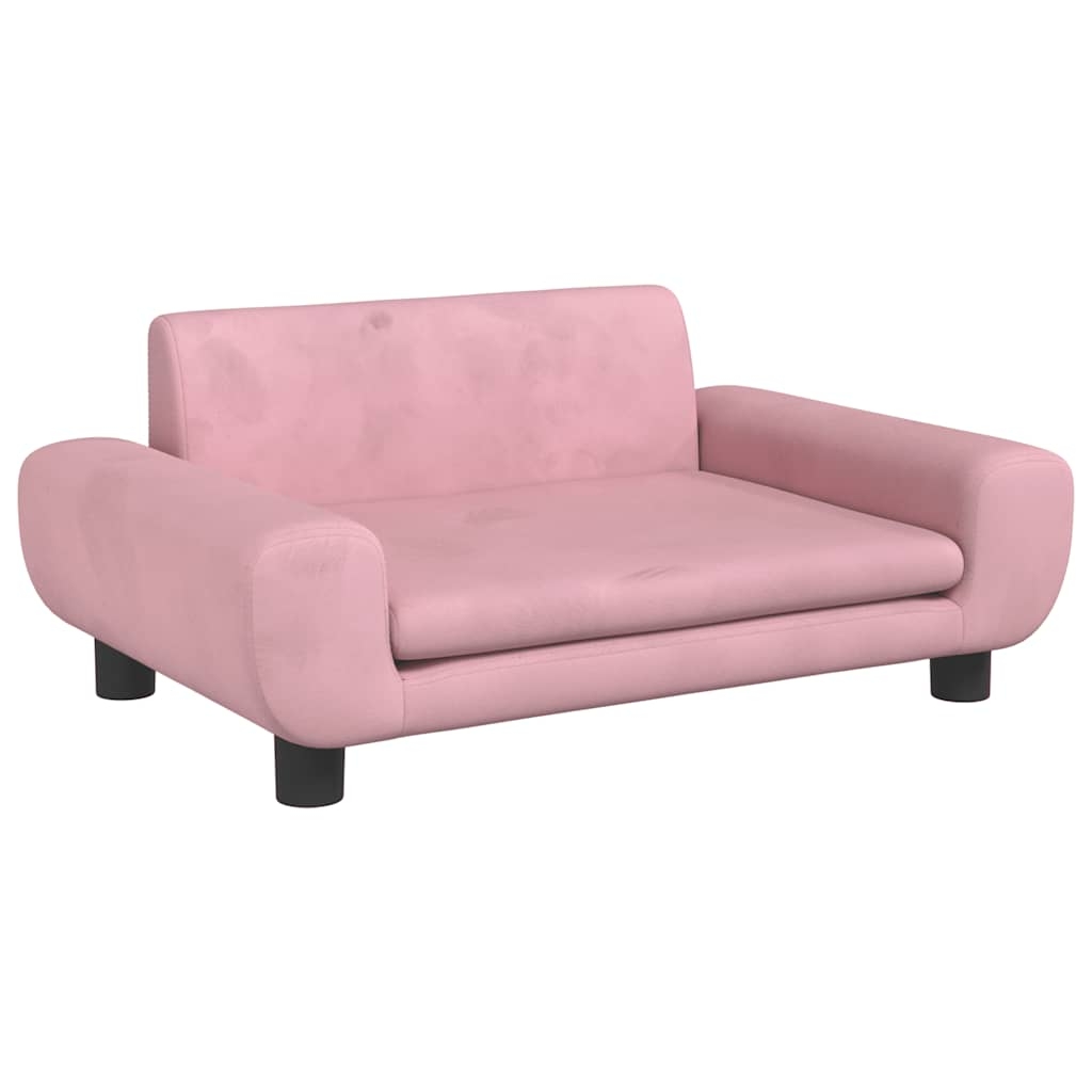 vidaXL Hundbädd rosa 70x45x33 cm sammet
