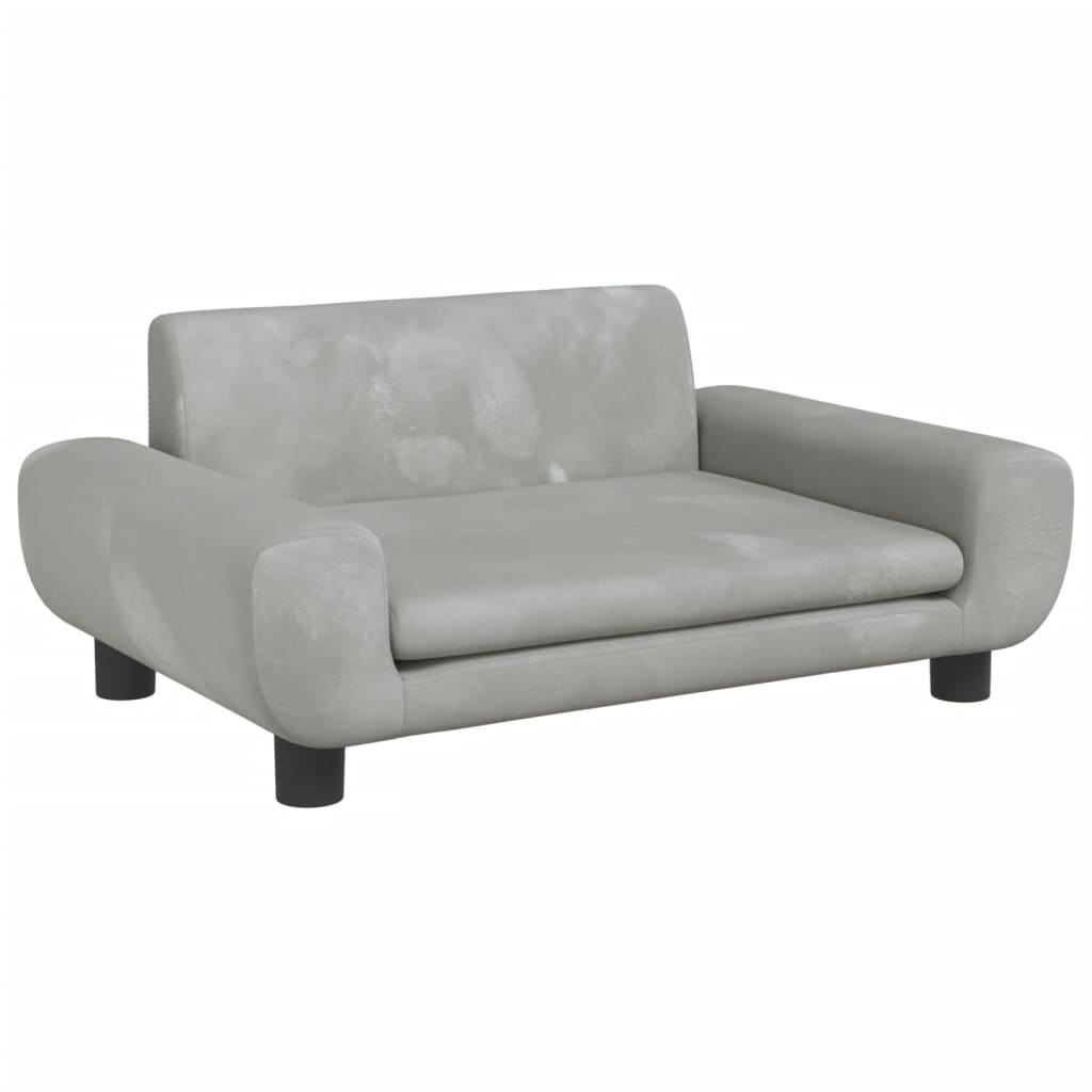 vidaXL Hundbädd ljusgrå 70x45x33 cm sammet
