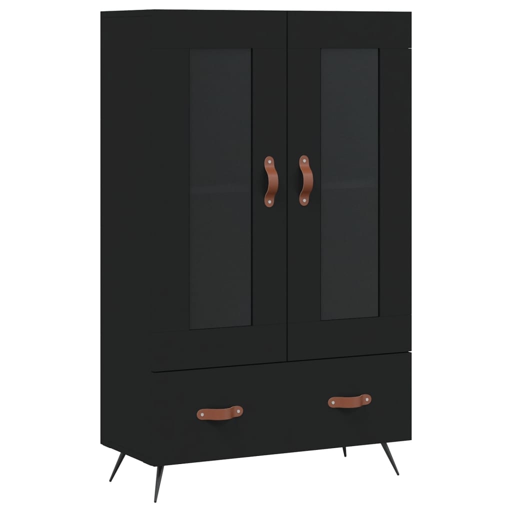 vidaXL Högskåp svart 69,5x31x115 cm konstruerat trä