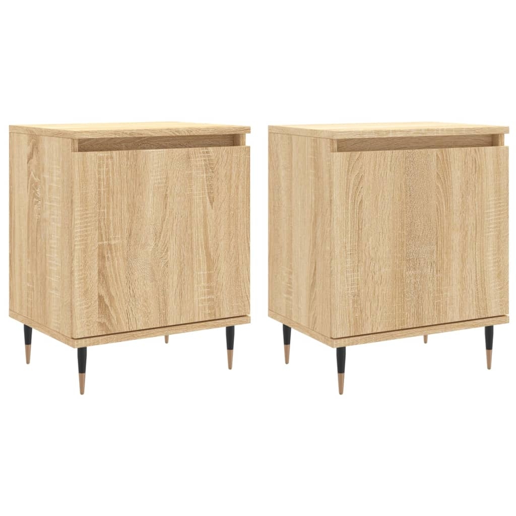vidaXL Sängbord 2 st sonoma-ek 40x30x50 cm konstruerat trä