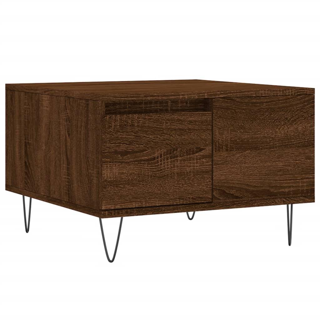 vidaXL Soffbord brun ek 55x55x36,5 cm konstruerat trä