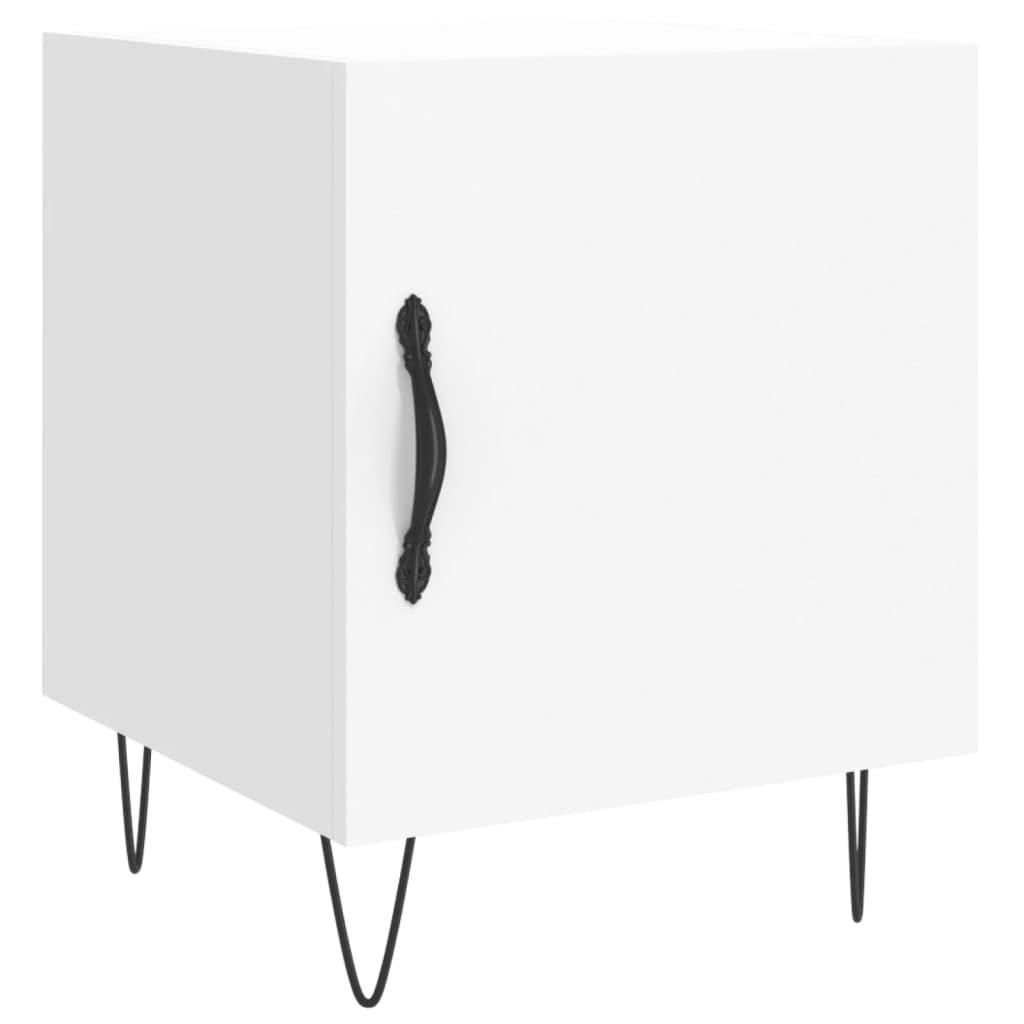 vidaXL Sängbord vit 40x40x50 cm konstruerat trä