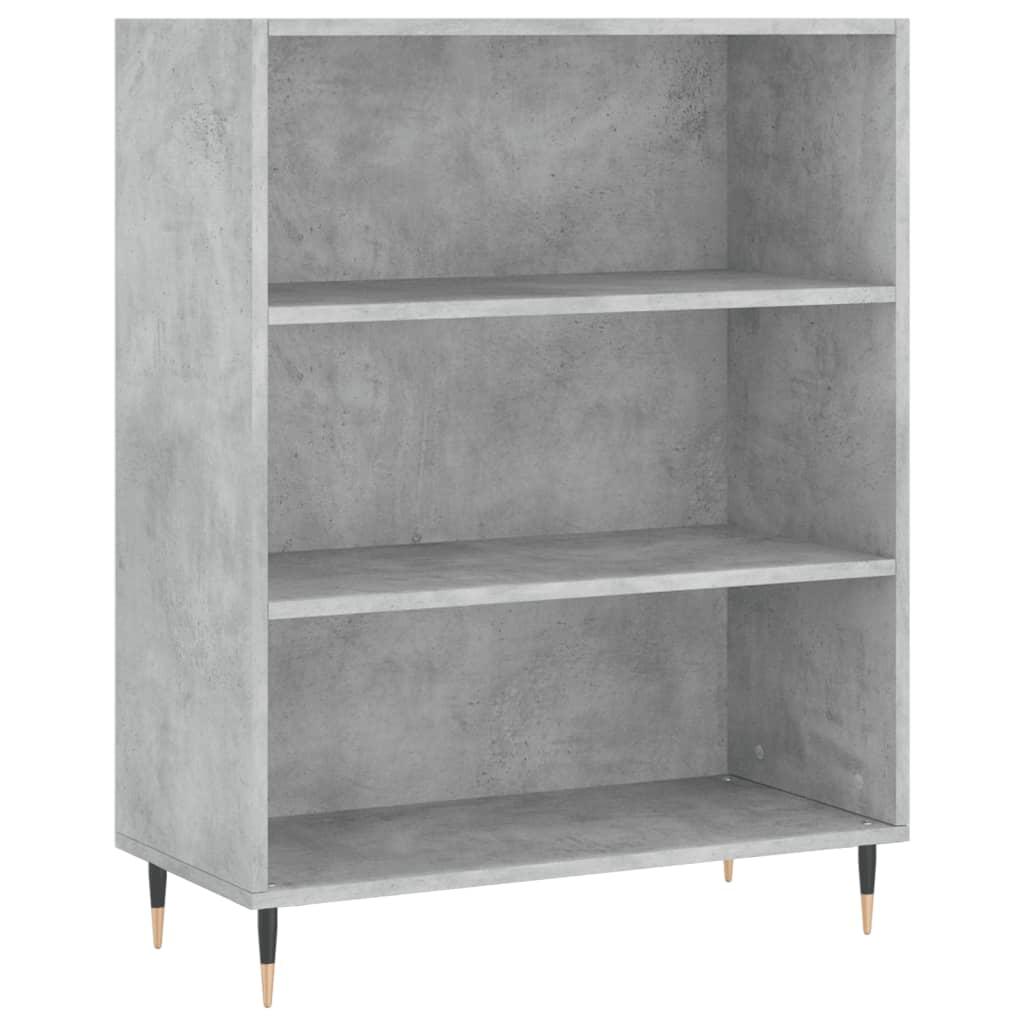 vidaXL Bokhylla betonggrå 69,5x32,5x90 cm konstruerat trä