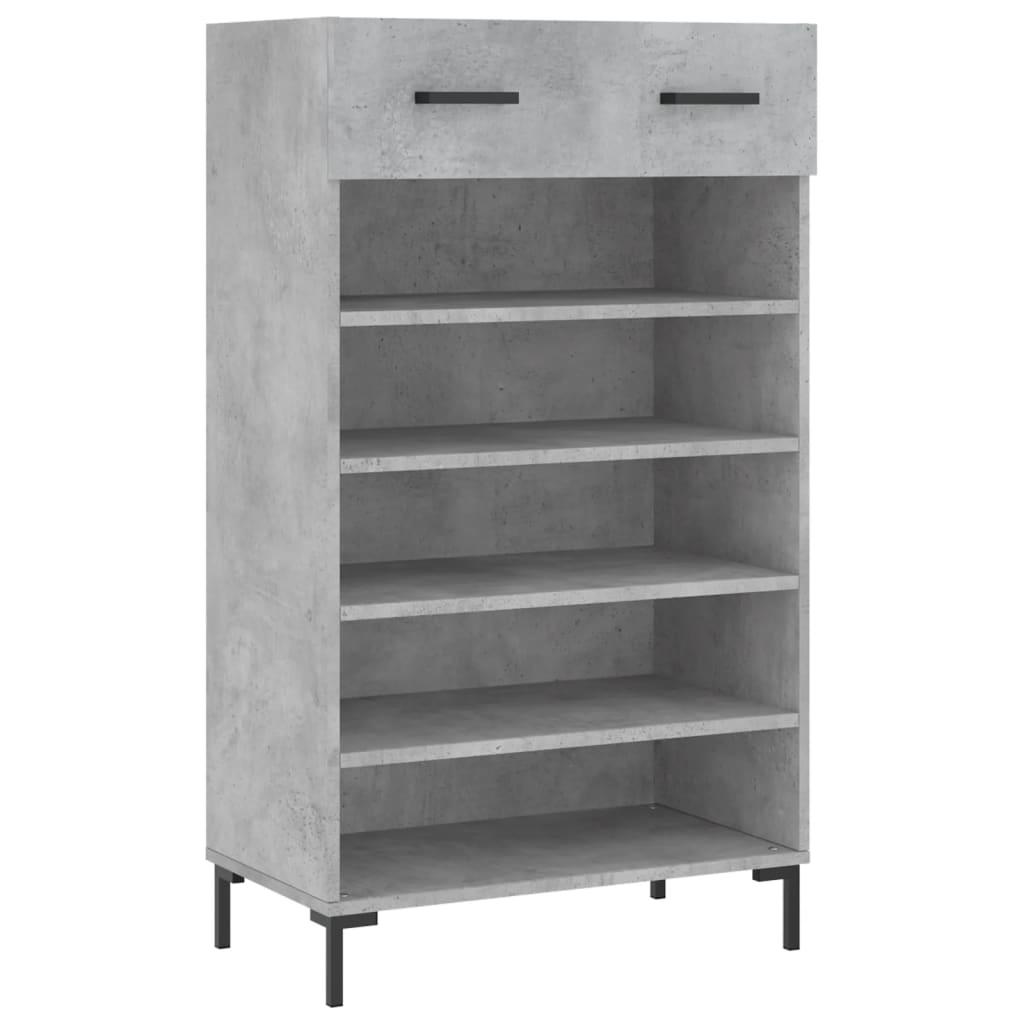 vidaXL Skohylla betonggrå 60x35x105 cm konstruerat trä
